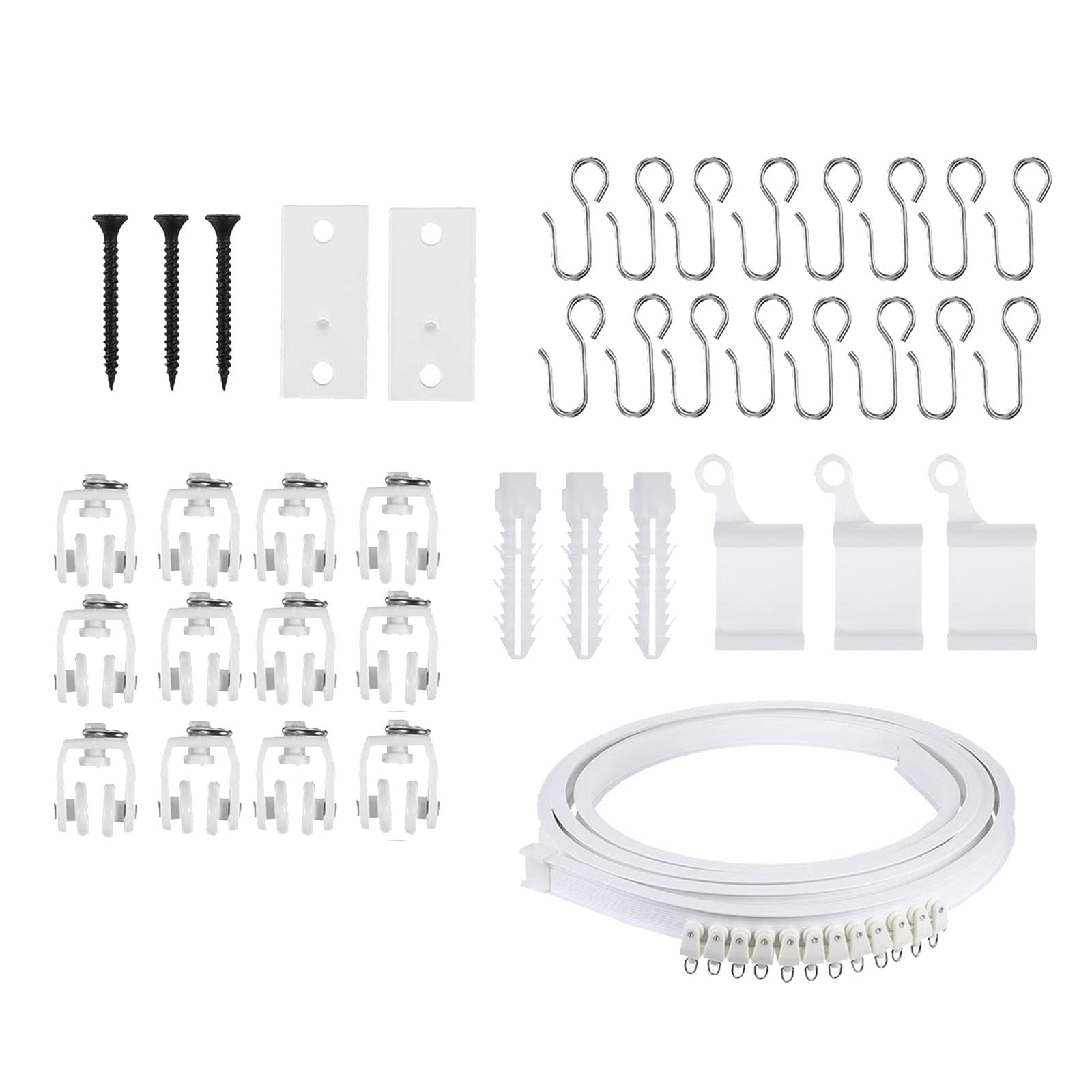 Bothyi - Juego De Rieles De Cortina Curvos, Ganchos De Rodillos Para Balcón, Dormitorio, Cortinas De Rv, 200cm