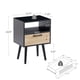 thumbnail image 3 of 15.75" Rattan End table with drawer and solid wood legs, Modern nightstand, side table for living room, bedroom, black, 3 of 3