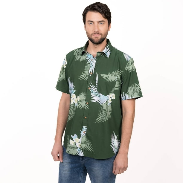 Camisa M/C Guayabera Estampada Regular Fit