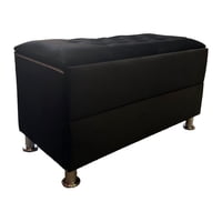 Muebles Hvm - Banqueta Baul Zapatero Negro Felpa