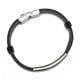 thumbnail image 3 of Pulsera hombre cuero liso con placa acero negro, 3 of 7