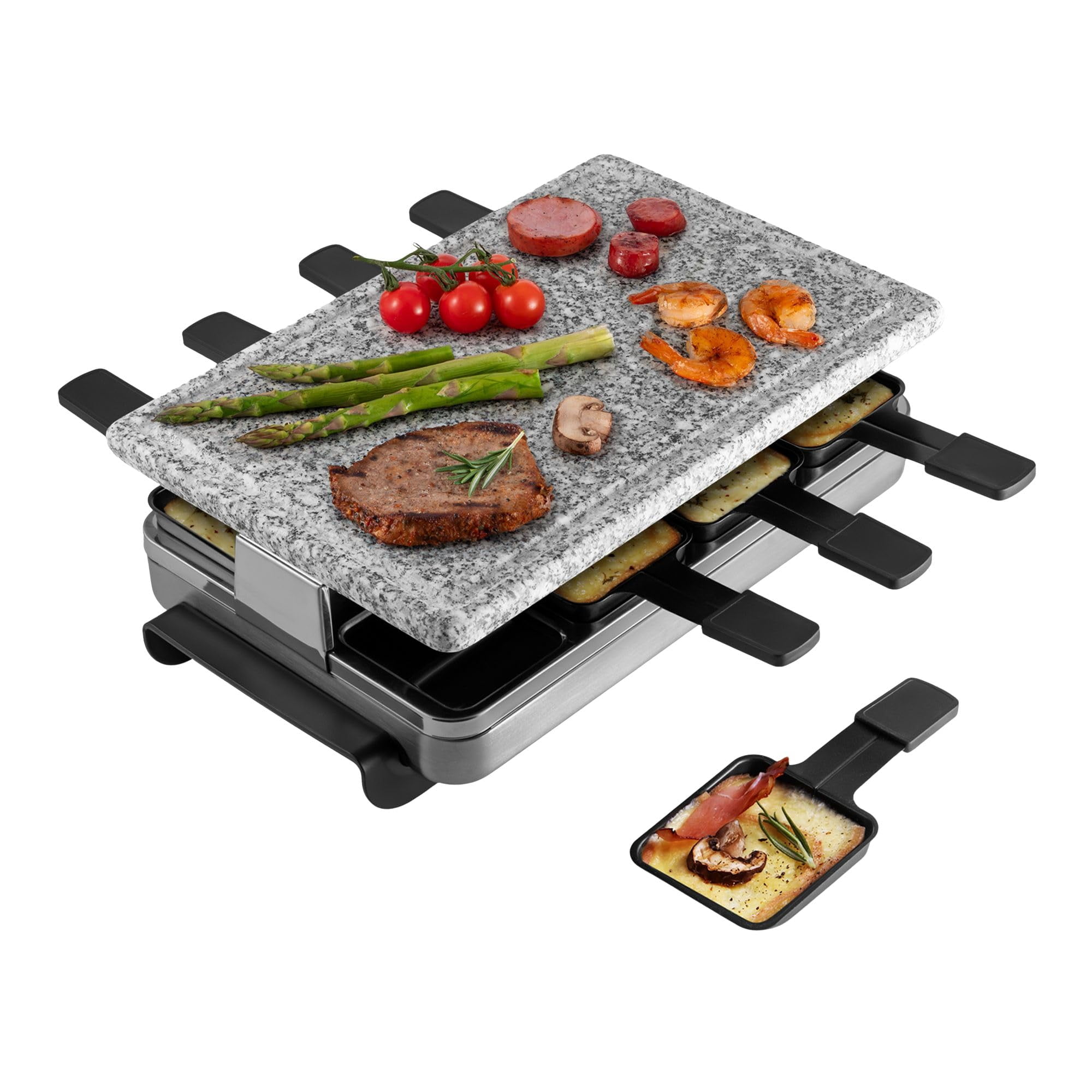 Parrilla Raclette Party Grill Swissmar Stelvio Para 8 Personas Con Piedra De Granito