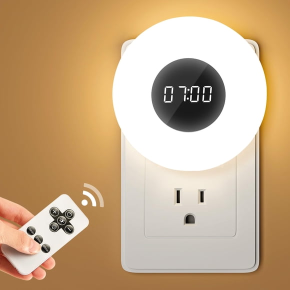 Reloj de pared con luz nocturna Aora para baño, 2 unidades, con temporizador