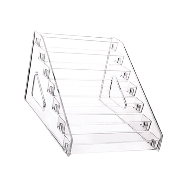 Estante de Exhibición Acrílico, Estante para Monedas de Desafío, Soporte de Almacenamiento, Soporte de Escaparate, Soporte para Esmalte de Uñas Transp 7 niveles