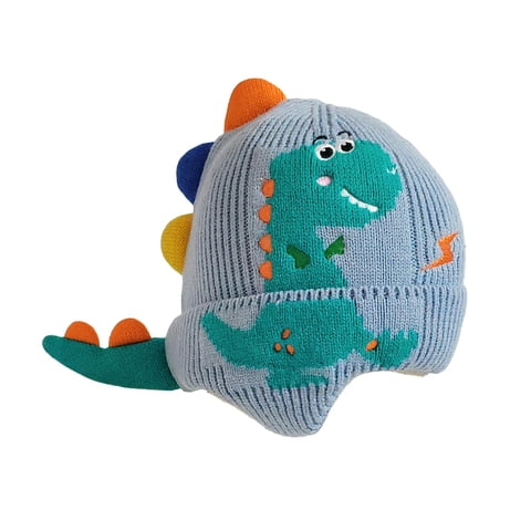 Magideal - Gorro Tejido Con Orejas De Dinosaurio Bonito, Gorro Tejido A Prueba De Viento Con Orejeras, Gorro Cálido, Gorro De Esquí, Gorro De Invierno Para Niños , C C