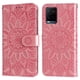 thumbnail image 1 of Funda tipo cartera FOXDOCK para Vivo Y33s 4G , diseño girasol en relieve, cuero PU, cierre magnético, soporte y tarjetero, 1 of 5