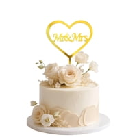 Adorno Para Tartas Khryptxh Mr And Mrs En Acrílico Dorado