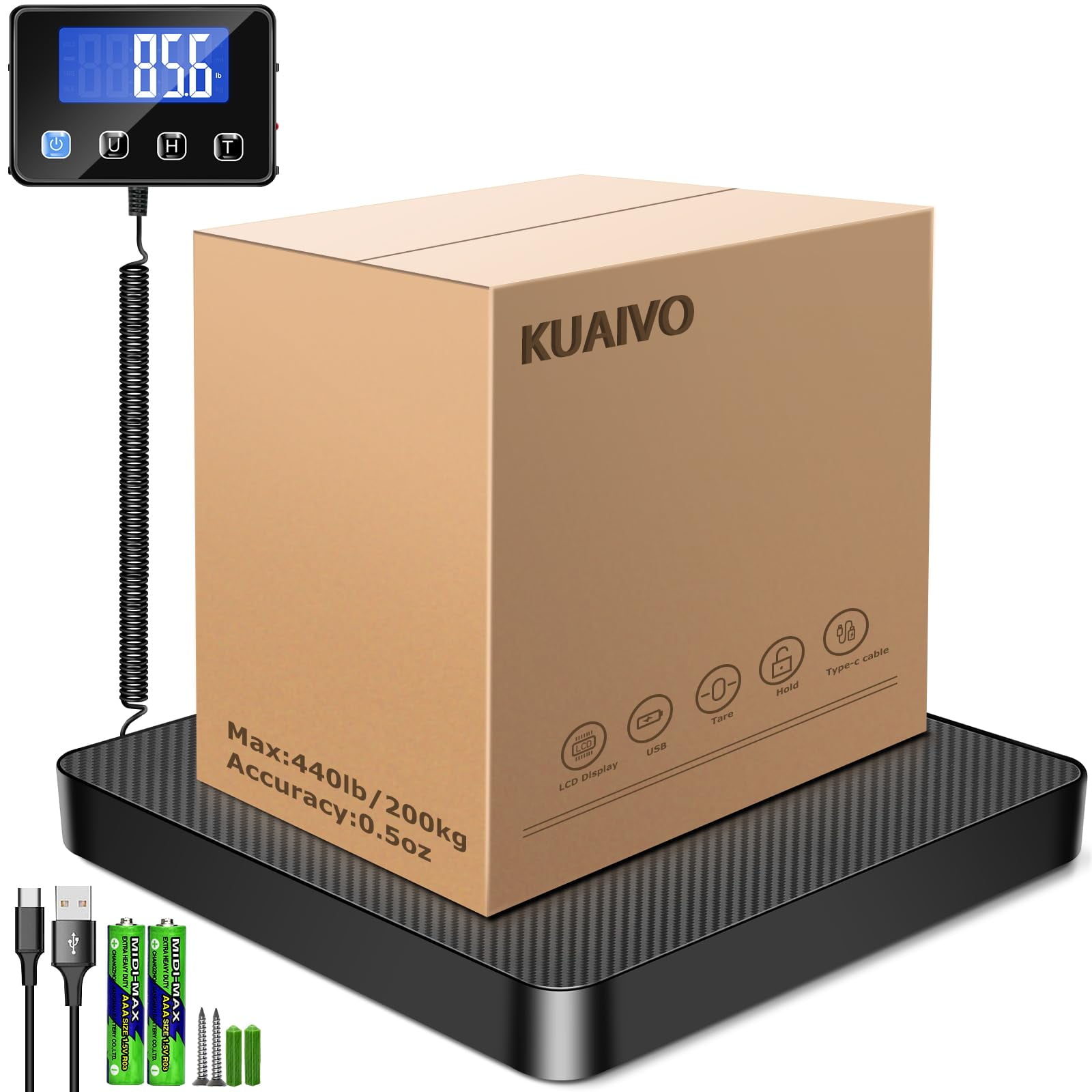 Báscula De Envío Kuaivo 200 Kg/10 G De Alta Precisión Con Retención/tara