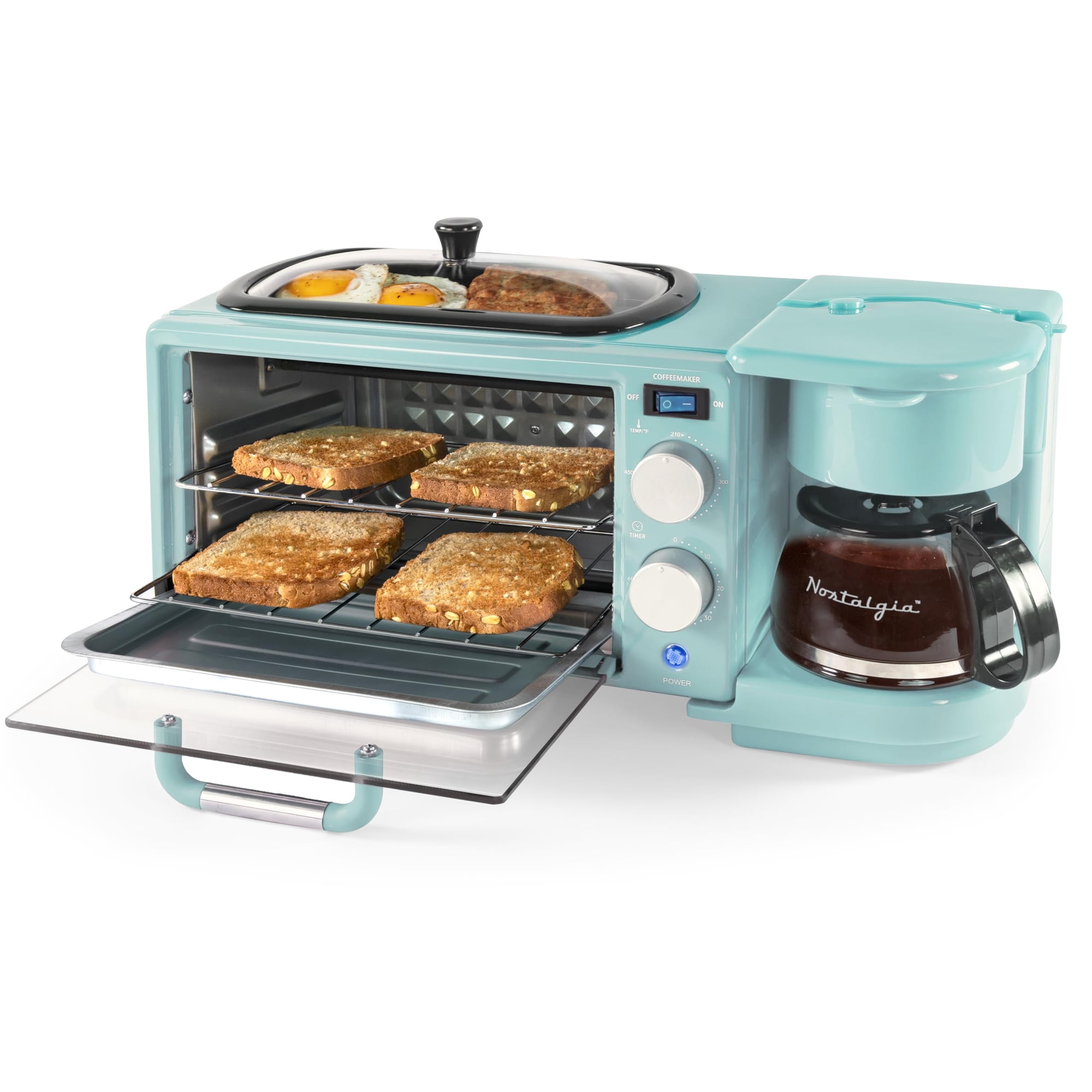 Cafetera Breakfast Station Nostalgia 3 En 1 Y Horno A La Plancha