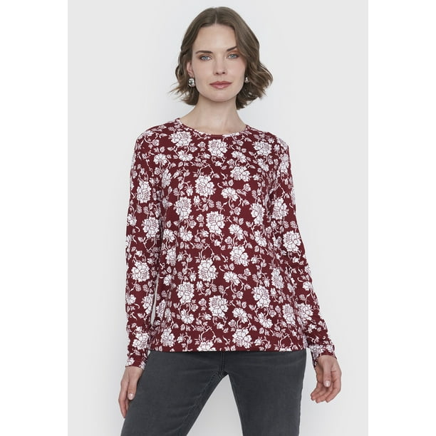Sweater Mujer Camant Print Burdeo Corona