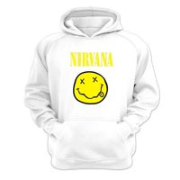 Genérico - Polerón Canguro Nirvana Blanco Talla Xs Unisex