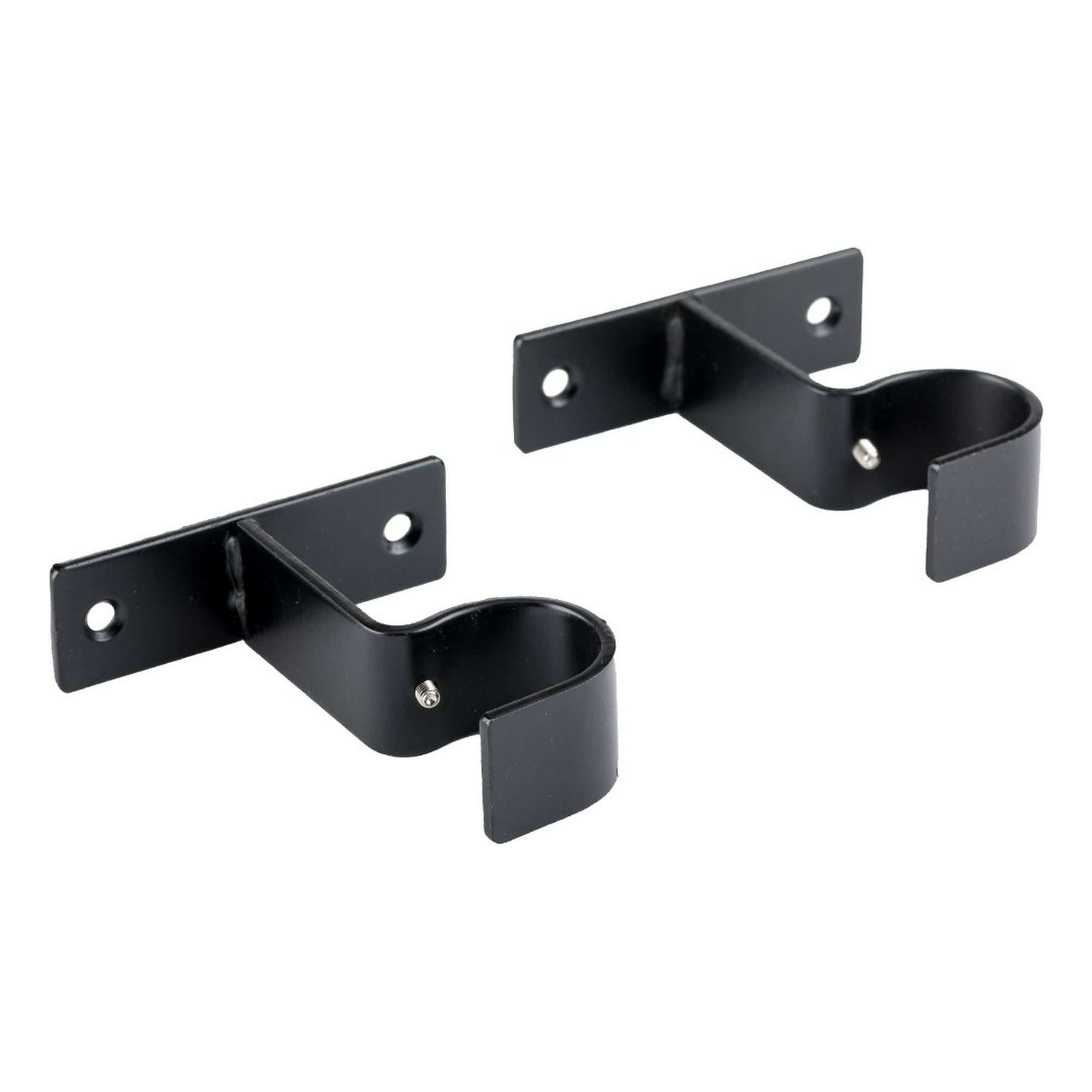 Metalhsa - Pack 2 Unidades Soporte Simple Muro De Metal Negro 19 Mm