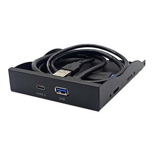 Magideal - Panel Frontal De 3,2 "", Accesorios De Ordenador, Conector De 19 Pines, 2 Puertos, Windows 7/8/10/2003, Práctico Concentrador Usb Portátil, Bahía De Di