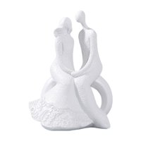 Bothyi - Ornamento De Escritorio Abstracto De Colección De Estatuas De Pareja Para La Decoración Del Gabinete De Bodas Siéntate Blanco