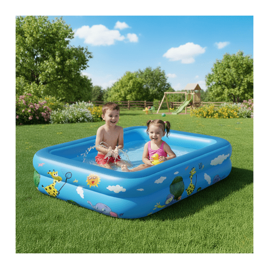 Genérico - Piscina Inflable Rectangular Acolchada Pequeña Niños Verano