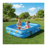 Genérico - Piscina Inflable Rectangular Acolchada Pequeña Niños Verano