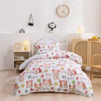 Milsleep - 3D Dog Bone Footprint Cartoon Pattern Quilt Cover Set Bedding Set Duvet Cover
