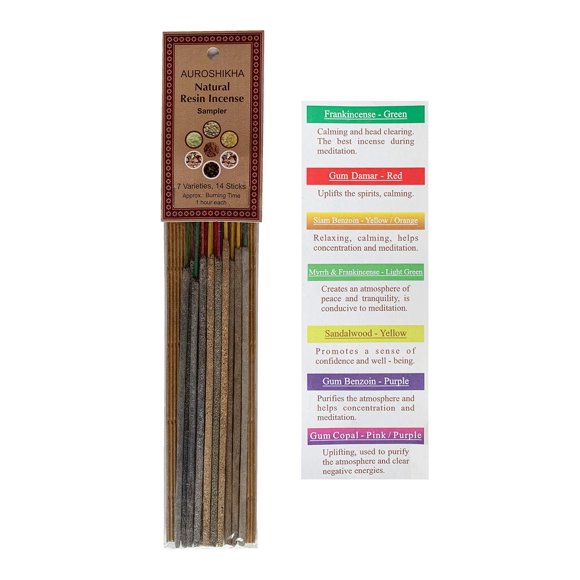 Incienso Auroshikha 14 varillas – Muestra de resina natural