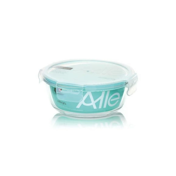 Hermético Vidrio Redondo 370ML 1 Pieza Transparente, 1 Un.