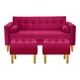thumbnail image 1 of Sofa Retro 3c + 2 Pouf Felpa 01 Burdeo, 1 of 6