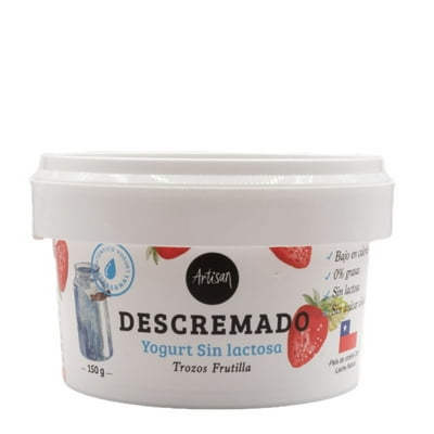 Yoghurt Descremado Sabor Frutilla 150 G Artisan