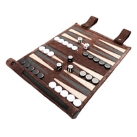 Xusx111 - Roll-Up Portable Suede Backgammon Game Set - Para Adultos Y Niños - Ideal Para Viajes De Rv, Cruceros, Avión, Camping, Mochila, Viajes Por Carretera, Etc.