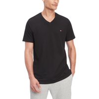 Remera Tommy Hilfiger Core Flag Cuello En V Negra Talle M