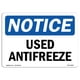 thumbnail image 1 of Señal de aviso OSHA de anticongelante usado de aluminio SignMission, 1 of 5