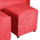 thumbnail image 4 of Sofá Vivo 3 Cuerpos Más 2 Pouf Felpa Rojo, 4 of 5