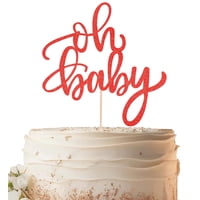 Decoración De Tarta Eonncnt Oh Baby Con Purpurina Roja Para Baby Shower