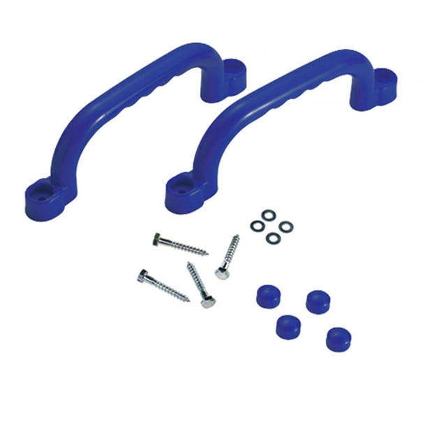 2 uds equipo de juegos, manijas de escalera de sala de juegos, accesorios para columpio de escalada, manija de seguridad multipropósito para columpio azul