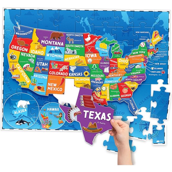 Rompecabezas Momo Nashi Mapa USA de 70 Piezas