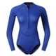 thumbnail image 1 of Traje De Neopreno Con Manga De Neopreno Para Mujer Traje De Bikini De Buceo Con Cremallera Frontal Azul XL, 1 of 5