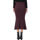 thumbnail image 3 of Falda Maxi de Punto INSPIRE CHIC para Mujer con Cintura Elástica Falda Casual de Cola de Pescado Acanalada L Rojo Púrpura Profundo, 3 of 6