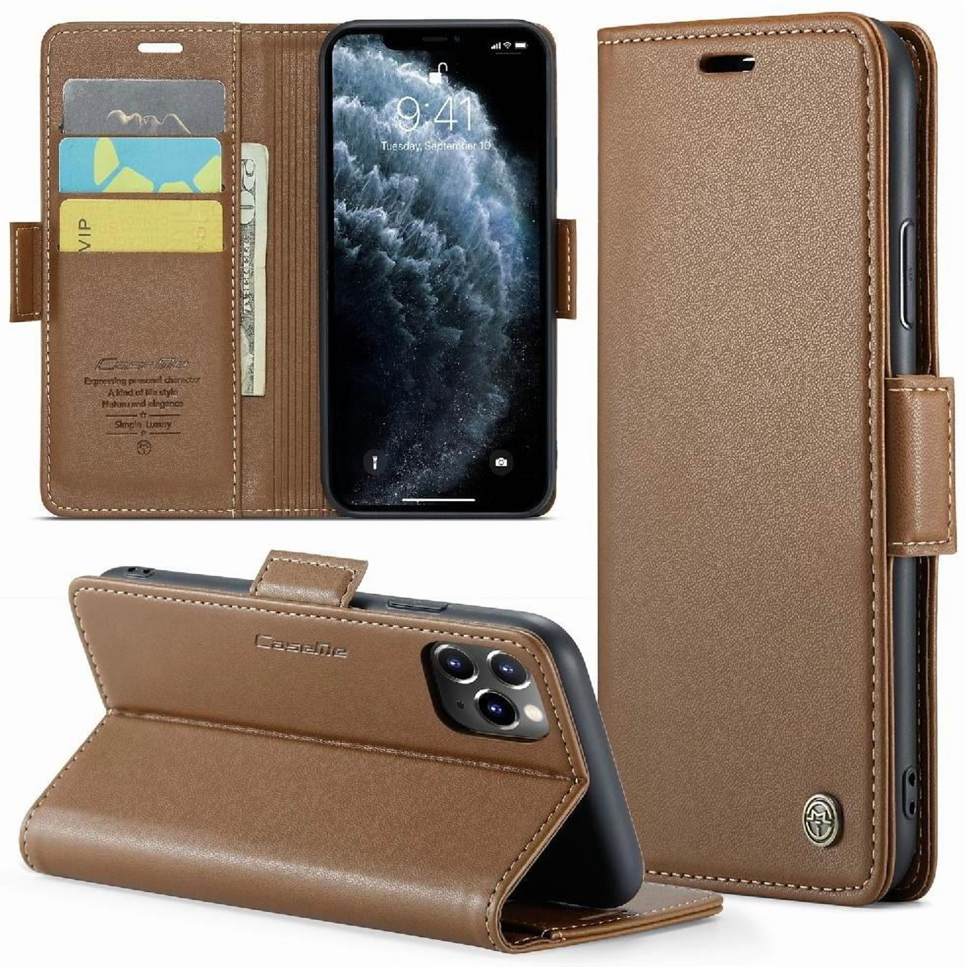 Caseme Tipo Cartera Iphone 11 Pro Max Con Cierre Magnético, Rfid, Tarjetero, Soporte, Carga Inalámbrica