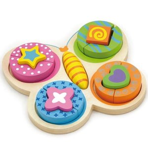 Viga - Juguete Madera Puzzle Relieve Mariposa 13 Pz