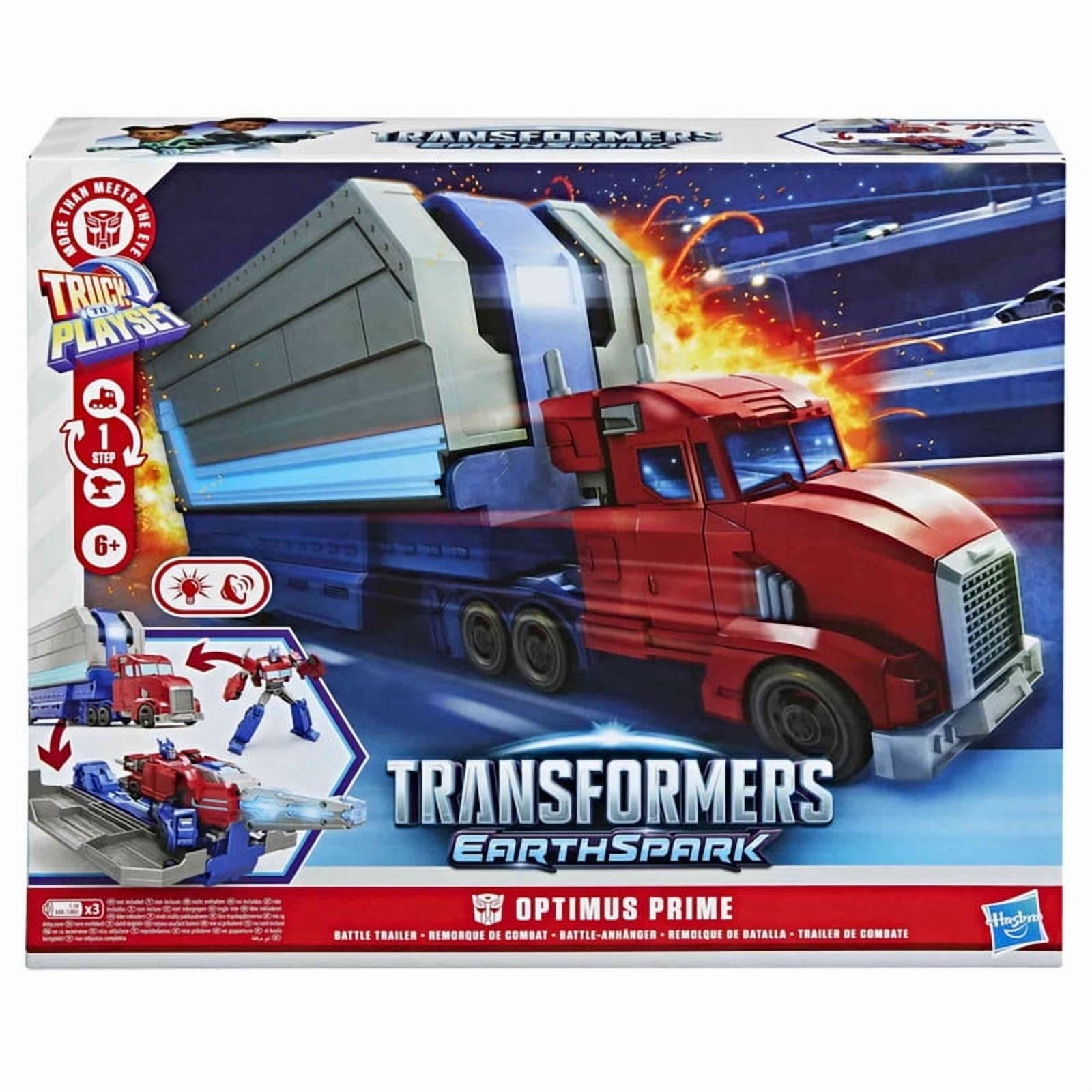 Set De Juego Hasbro Transformers Earthspark Remolque De Batalla Optimus Prime