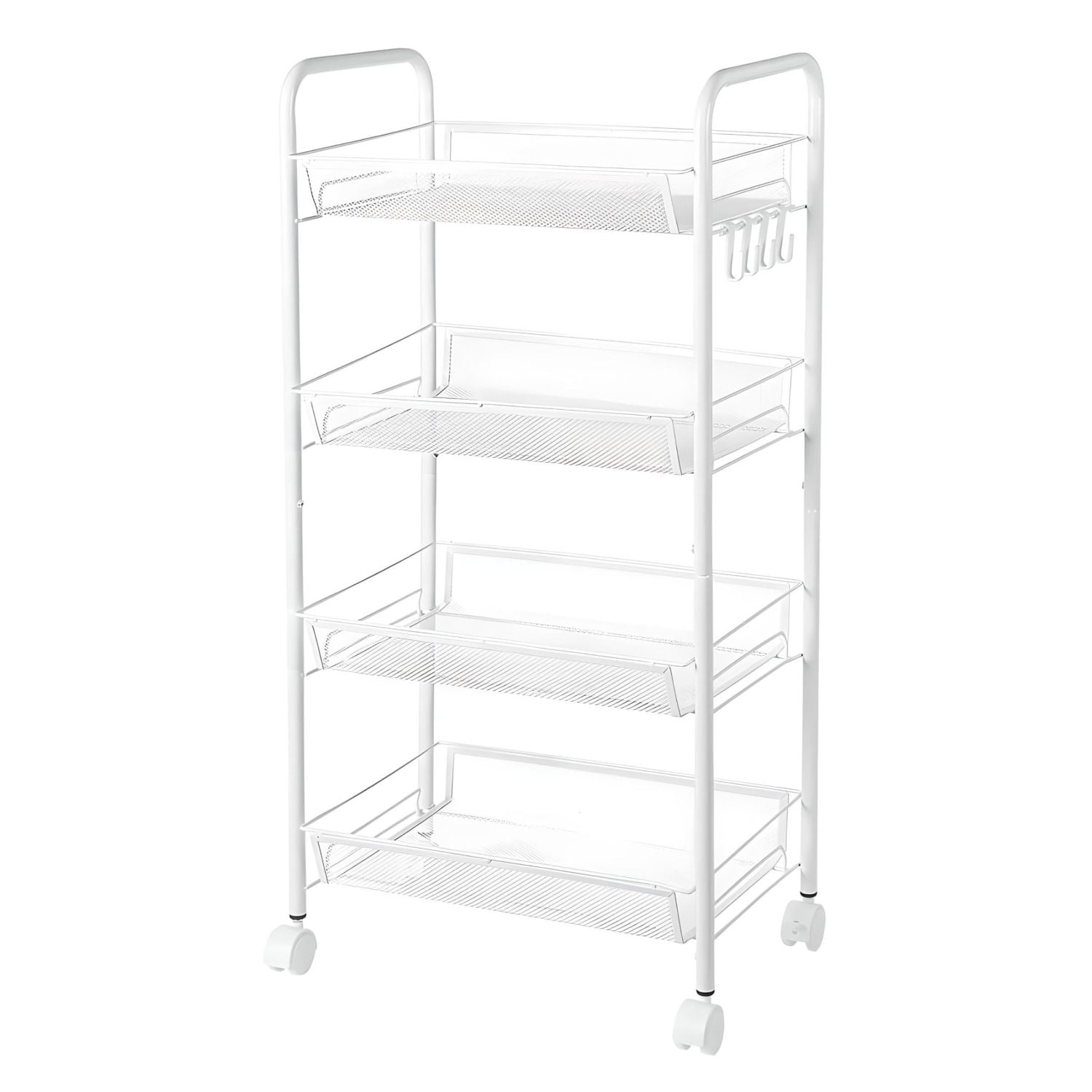 Prochef - Carro Organizador Multiuso Acero Blanco 4 Bandejas Removibles
