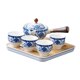 thumbnail image 3 of Tetera De Cerámica Con Asa Lateral Para Tetera De Viaje Azul Claro Con Tazas, 3 of 5