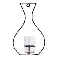 Magideal - Florero De Retro, Soporte De Hierro, Soporte Para Plantas Hidropónicas Con Copa De Cristal, Arreglo De Flores, Contenedor De Terrario Para 26X16X7Cm