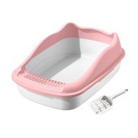 Ioensy - Caja De Arena Para Gatos Para Gatos Interiores Resistentes Con Lados Altos Para Adultos Gats Gatito