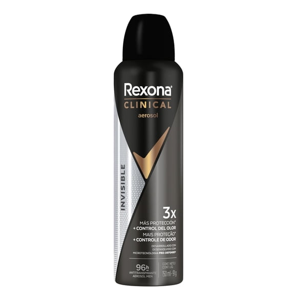 Desodorante Aerosol Rexona Antitranspirante Invisible Hombre, 150 ml