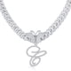 thumbnail image 1 of Stylish Hip Hop Cuban Butterfly Necklace with White Letter Initials, 1 of 5