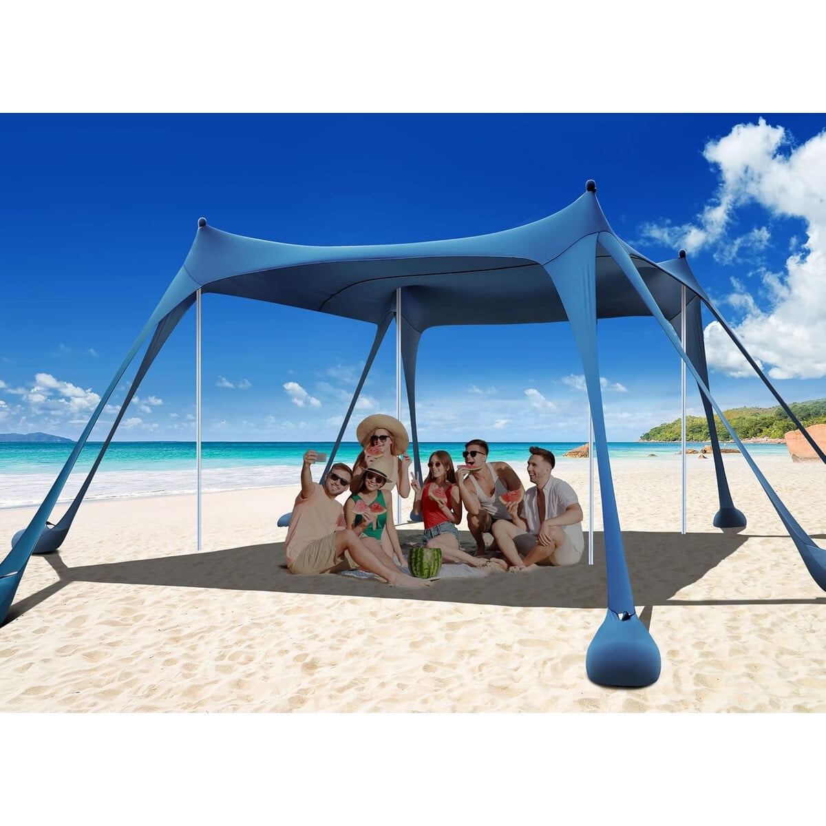 Carpa Playa Osoeri 10x10ft Upf50 Azul 8 Bolsas Arena