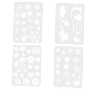 Bothyi - 4 Piezas Reusabletemplate Set Stencils Painting Craft Para Journal Notebook