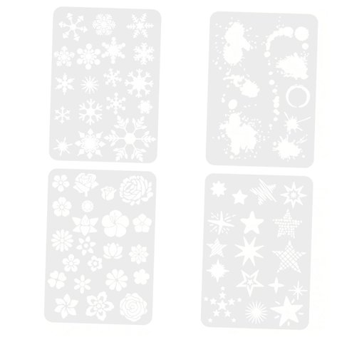 Bothyi - 4 Piezas Reusabletemplate Set Stencils Painting Craft Para Journal Notebook