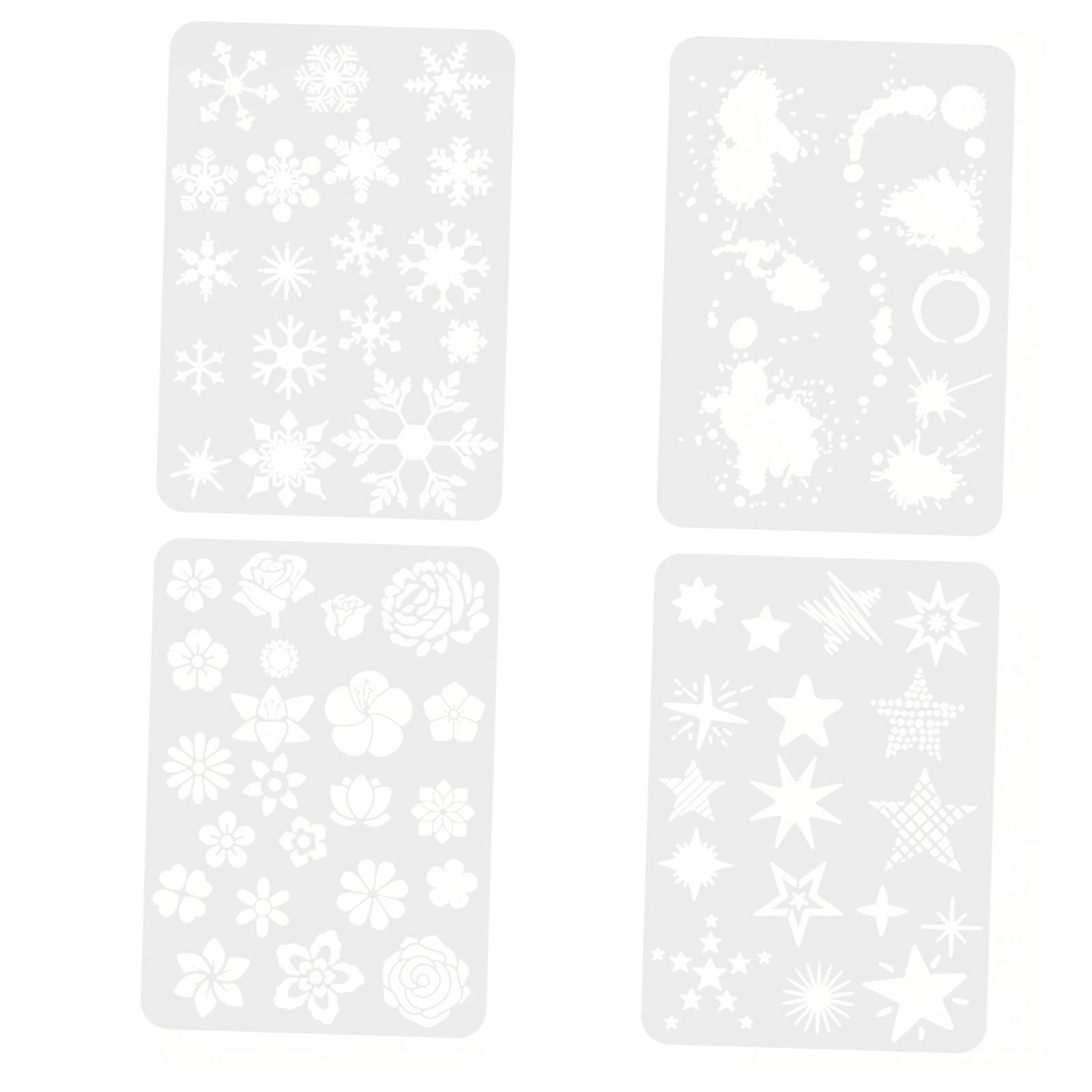 Bothyi - 4 Piezas Reusabletemplate Set Stencils Painting Craft Para Journal Notebook