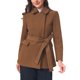 thumbnail image 1 of INSPIRE CHIC Abrigo Corto de Mujer para Invierno con Cuello Peter Pan, Doble Botonadura, Cinturón, Chaqueta Ajustada para Trabajo, Talla S, Marrón, 1 of 6