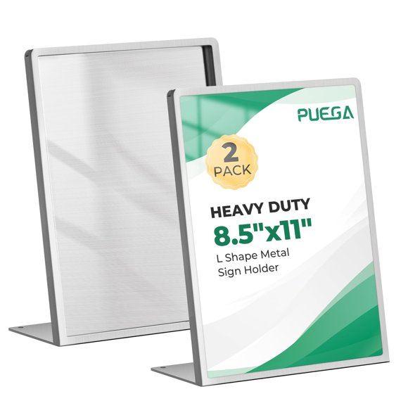 Soporte para Carteles PUEGA Pack de 2, 21 × 28 cm, Acero Inoxidable
