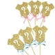 thumbnail image 1 of Juego de 30 adornos para cupcakes con signo de interrogación y mono dorado para revelar el género - de Giuffi, 1 of 5